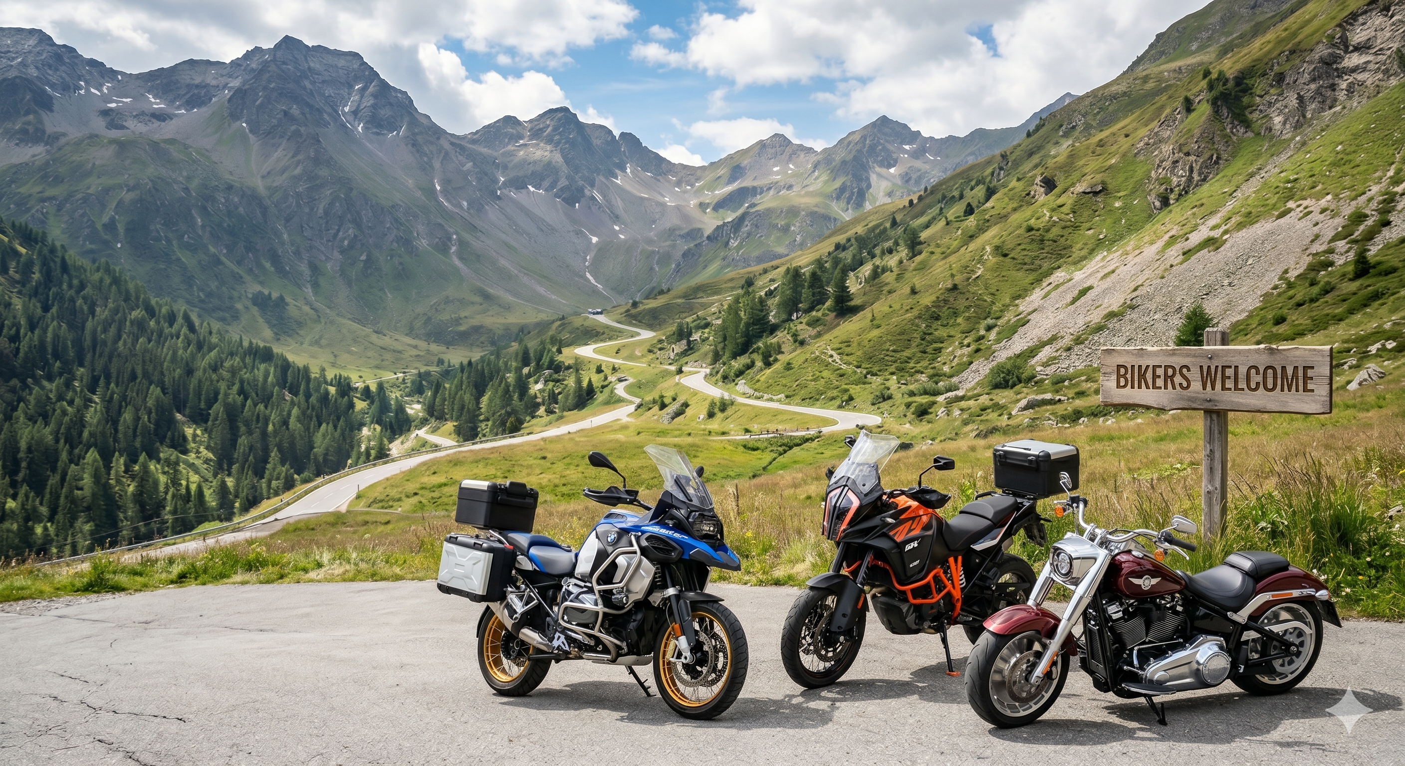 Motorradfahrer willkommen im Hotel Grünsbach